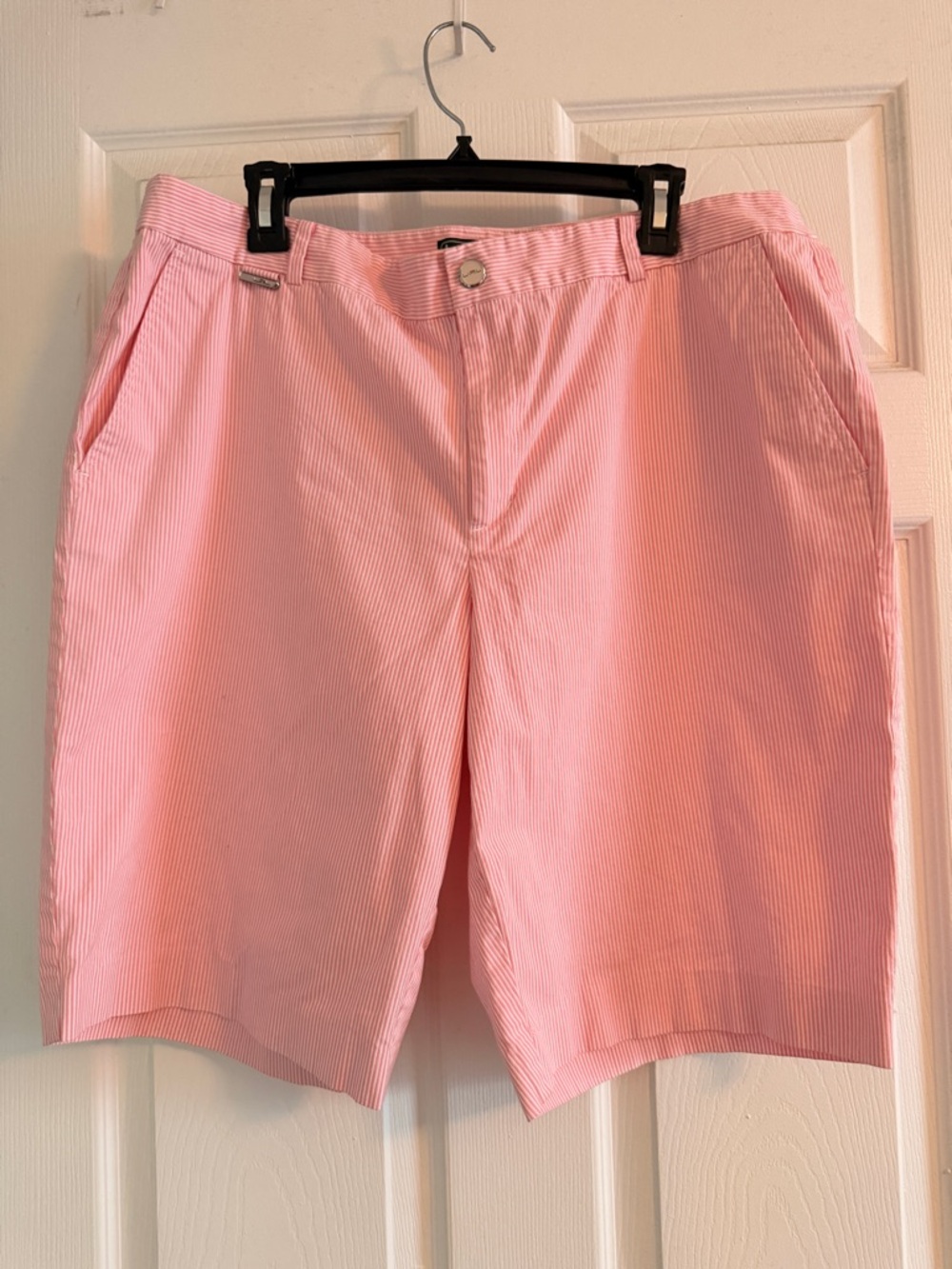 Women's Pink Seersucker Shorts